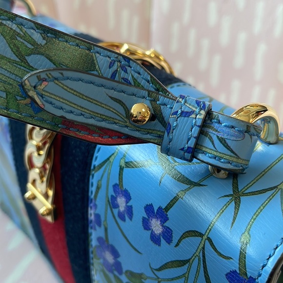 GUCCI SYLVIE RARE FLORA CALFSKIN LEATHER SHOULDER BAG EUC - Picture 15 of 15